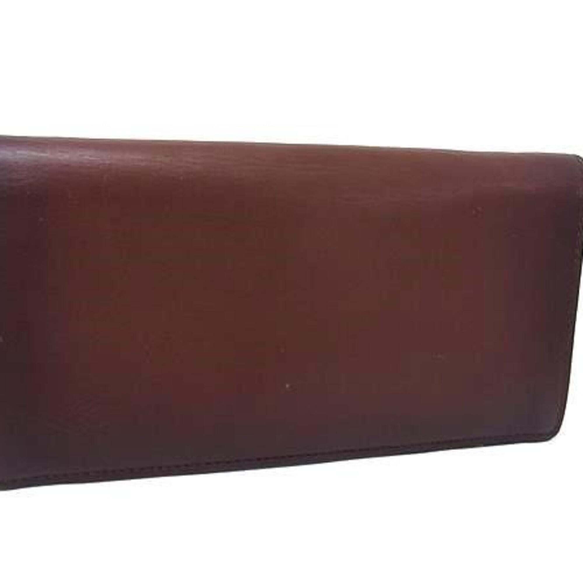 Louis Vuitton Louis Vuitton Long Wallet Portefeuille Brazza M61195 Acajou Cui...